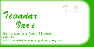 tivadar vari business card